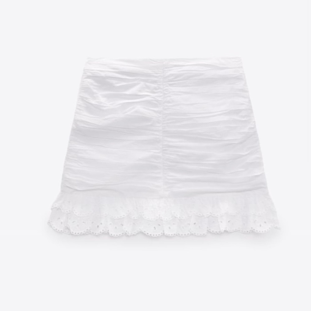 ZARA COMBINATION SKIRT WHITE